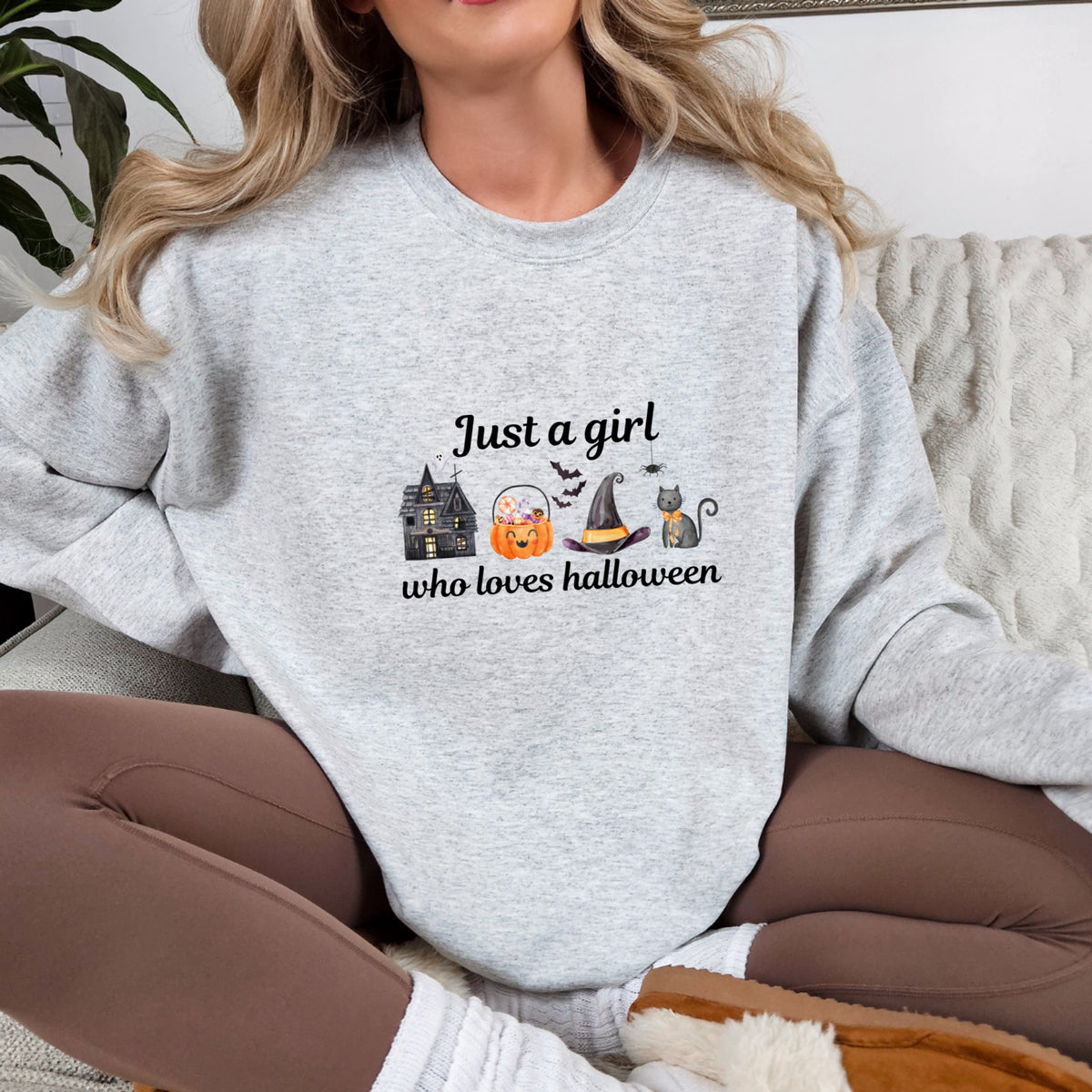 Just A Girl Who Loves Halloween - Adult Crewneck Sweatshirt