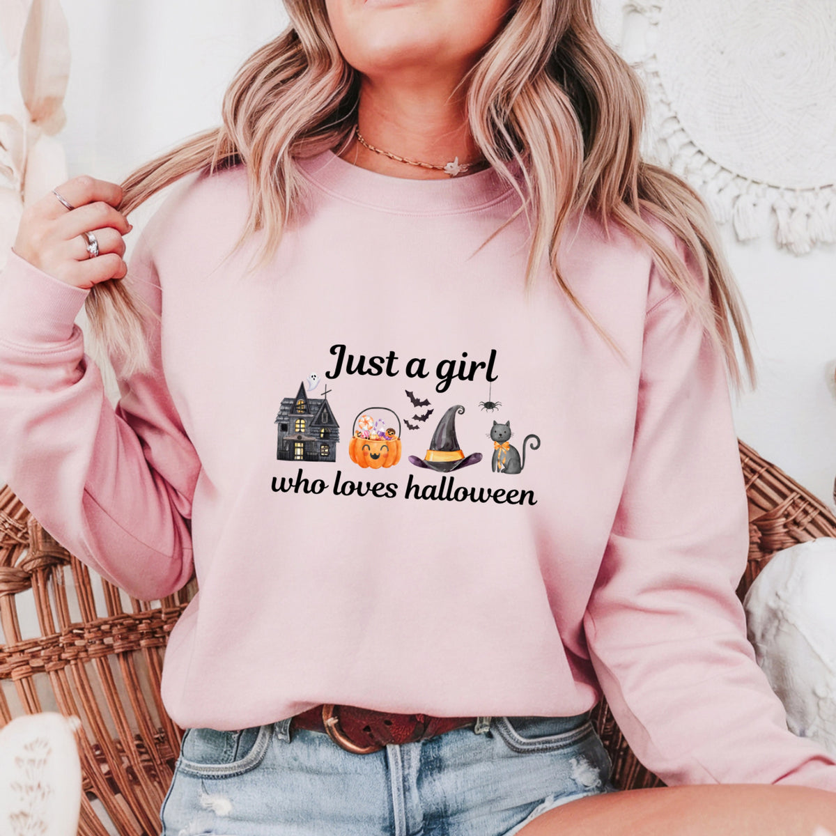 Just A Girl Who Loves Halloween - Adult Crewneck Sweatshirt