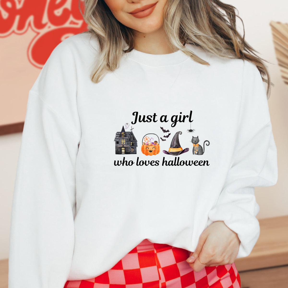 Just A Girl Who Loves Halloween - Adult Crewneck Sweatshirt