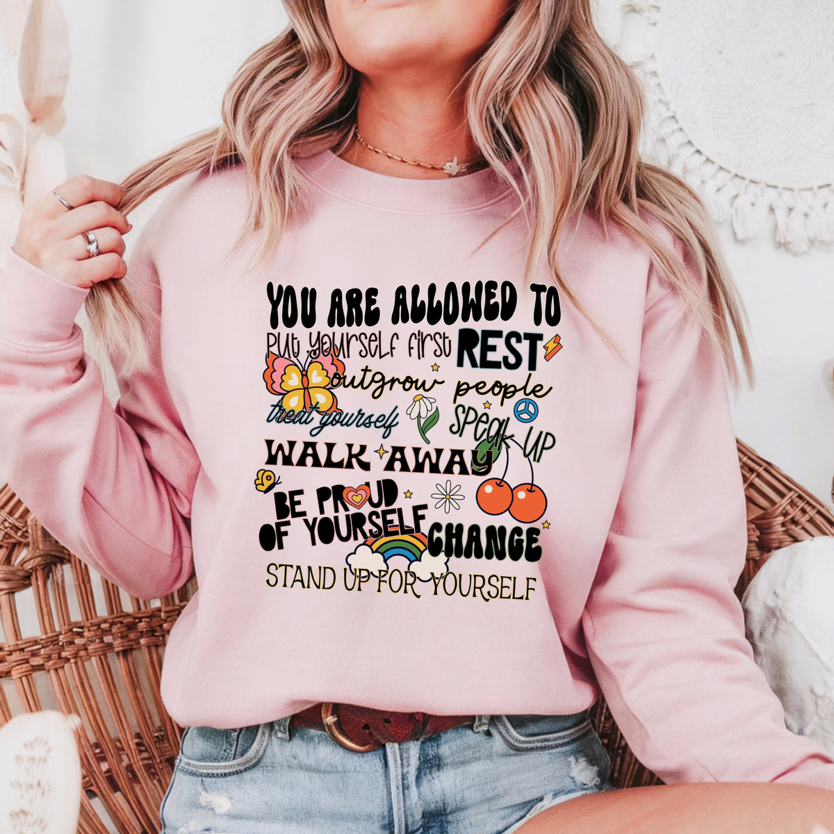 You Are Allowed To Put Yourself First - Adult Crewneck Sweatshirt