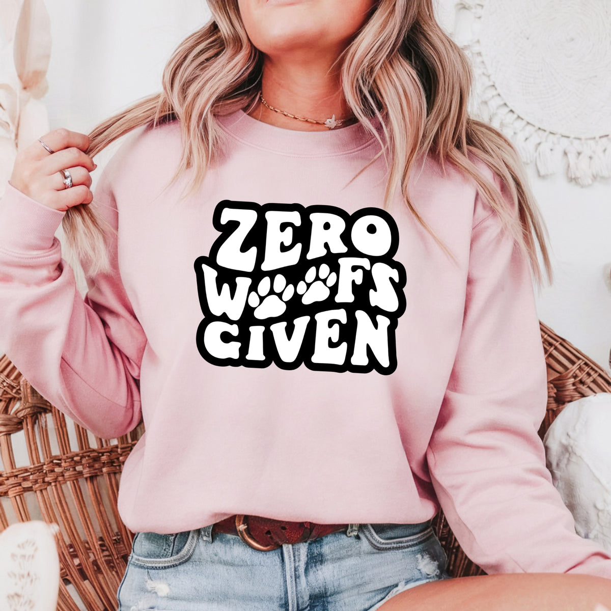 Zero Woofs Given - Adult Crewneck Sweatshirt