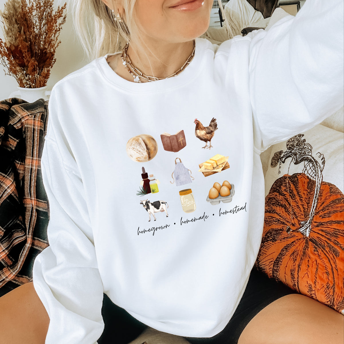 Homegrown, Homemade, Homestead -  Adult Crewneck Sweatshirt
