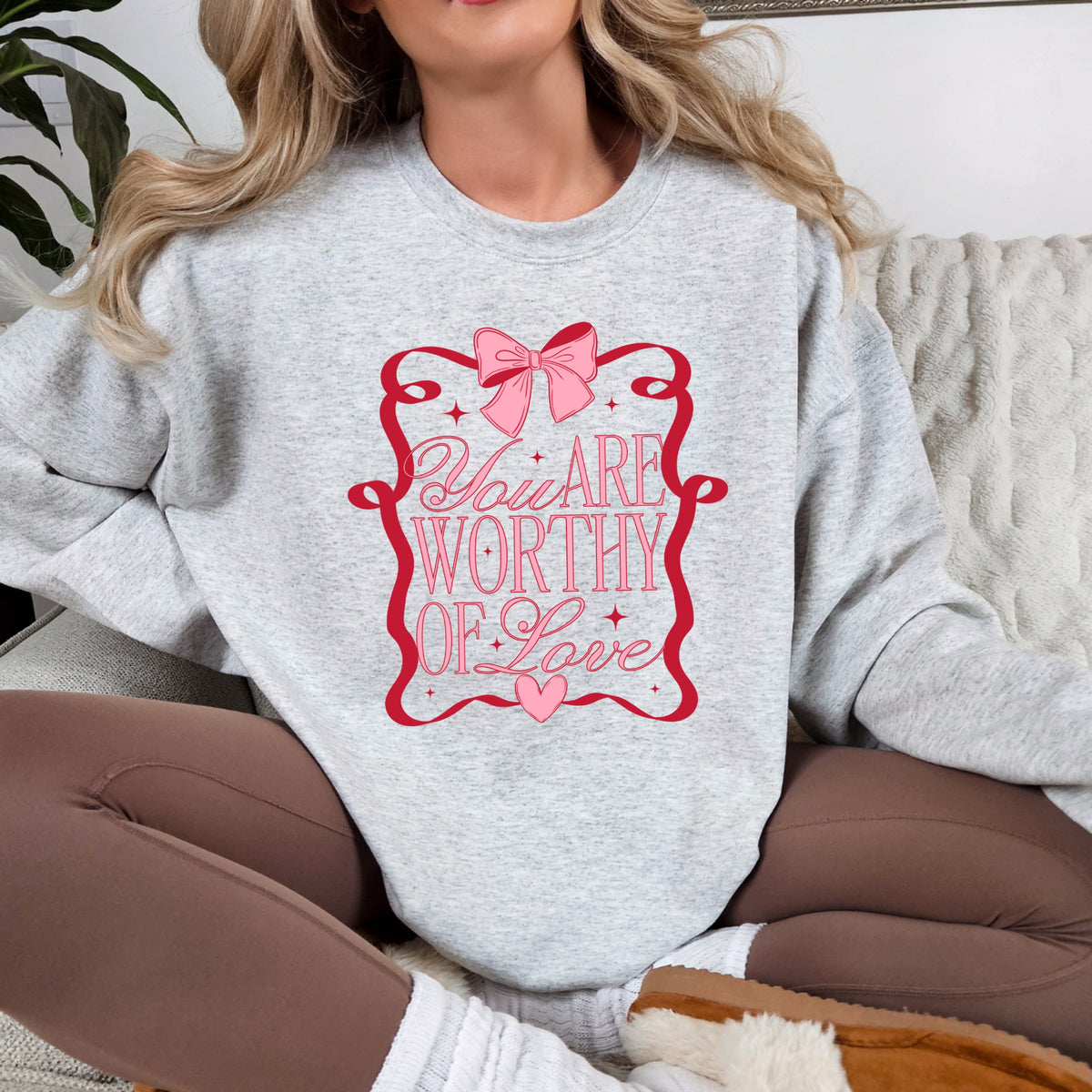 You are worthy of love - Adult Crewneck Sweatshirt