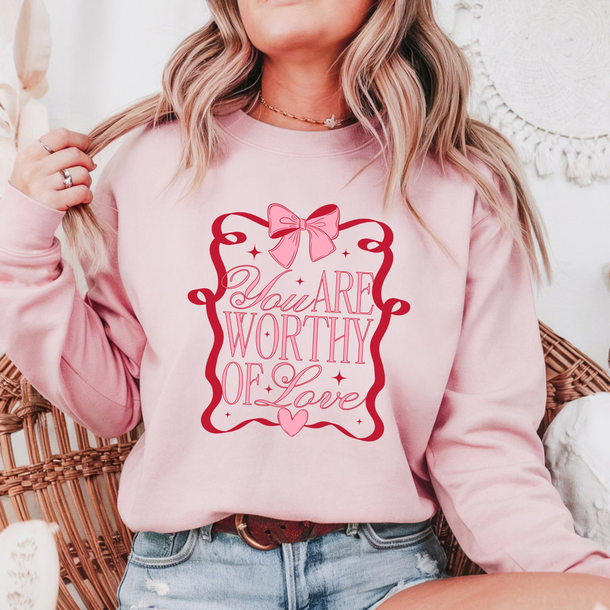 You are worthy of love - Adult Crewneck Sweatshirt