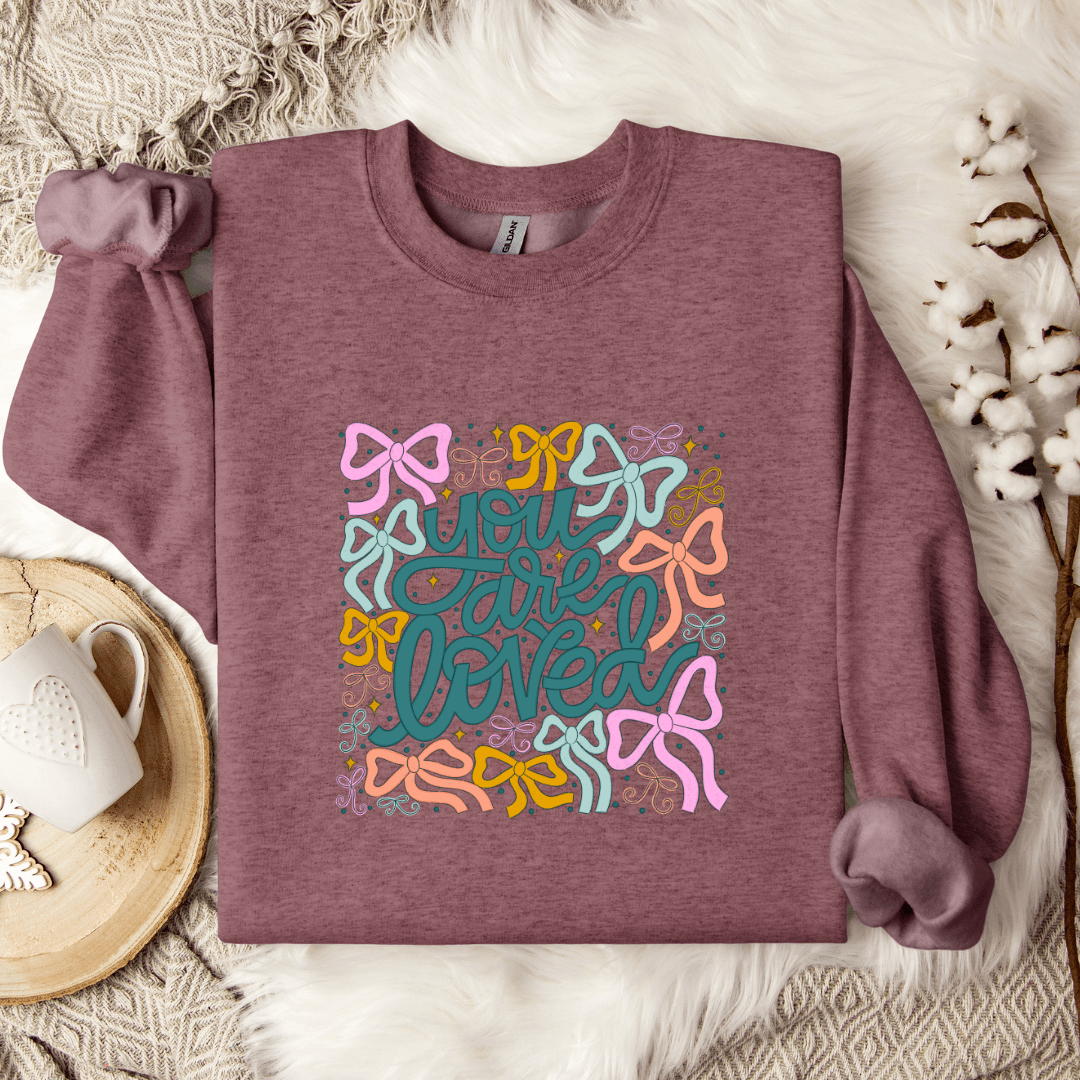 You Are Loved Valentines Printed Sweatshirt - My Store