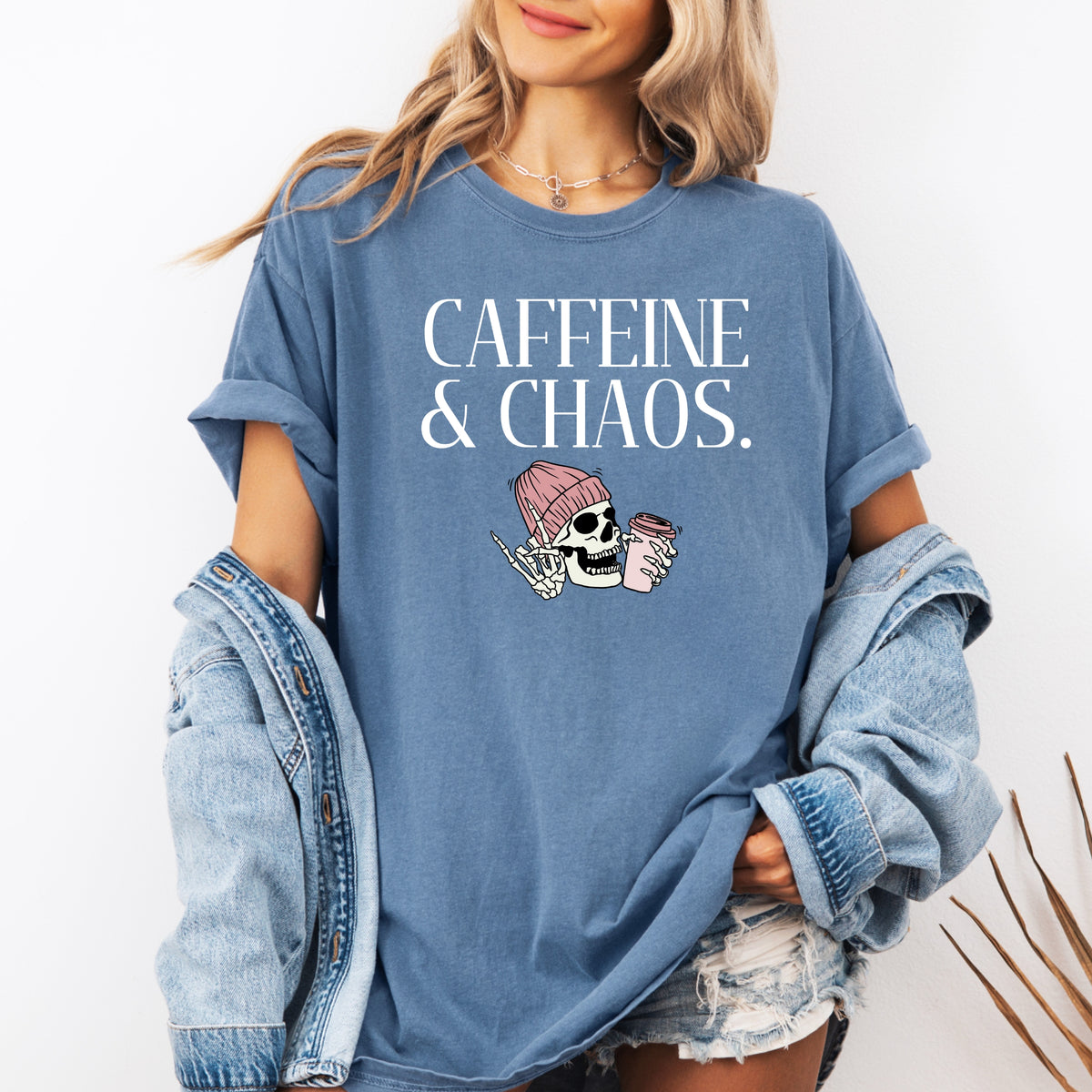 Caffeine and Chaos - Adult Comfort Colors T-Shirt