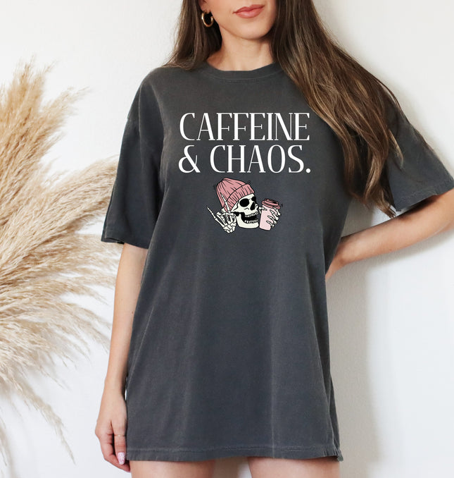 Caffeine and Chaos - Adult Comfort Colors T-Shirt