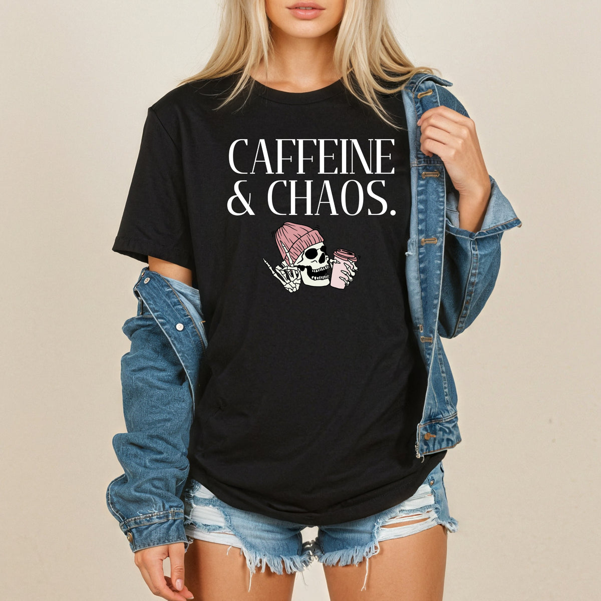 Caffeine and Chaos - Adult Comfort Colors T-Shirt