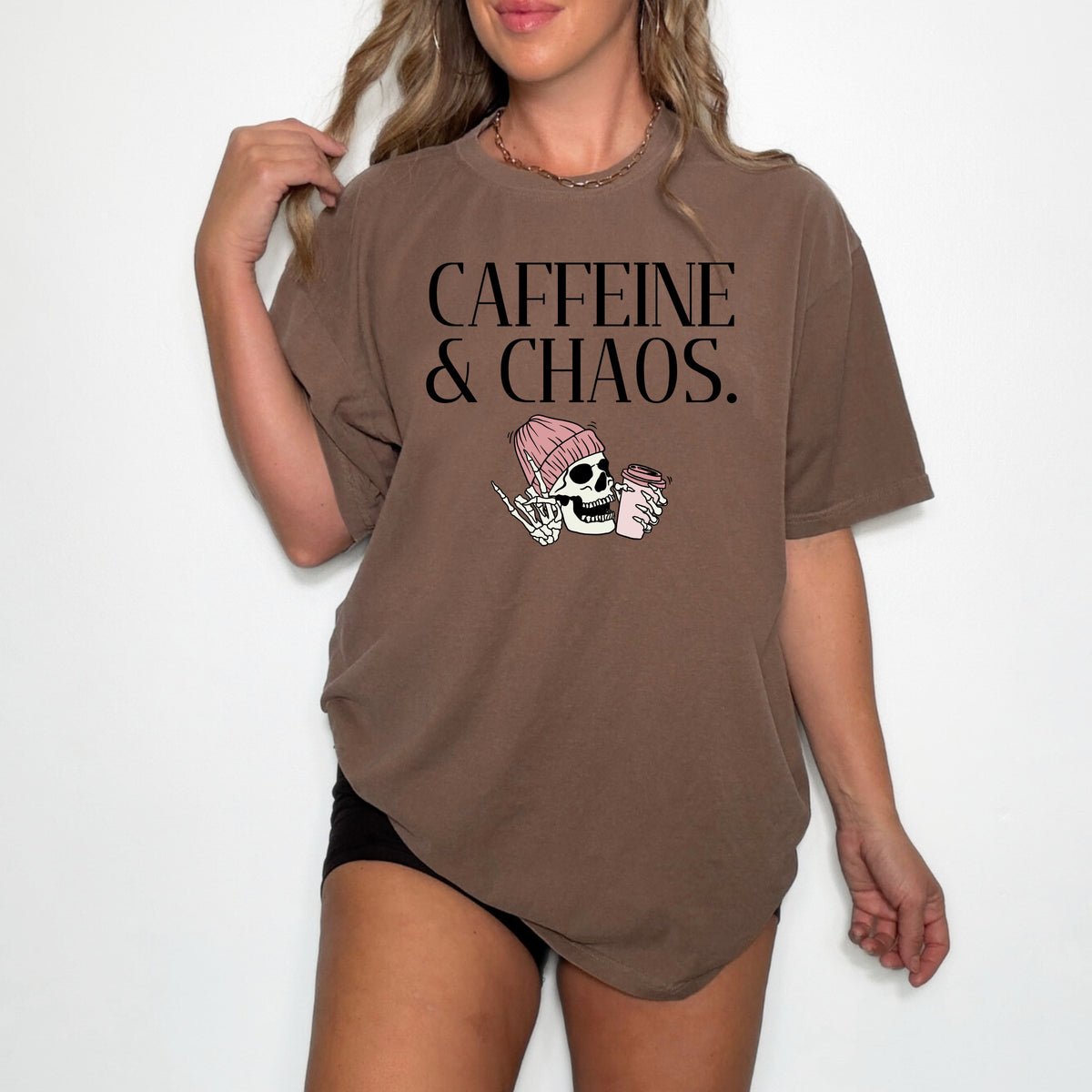 Caffeine and Chaos - Adult Comfort Colors T-Shirt