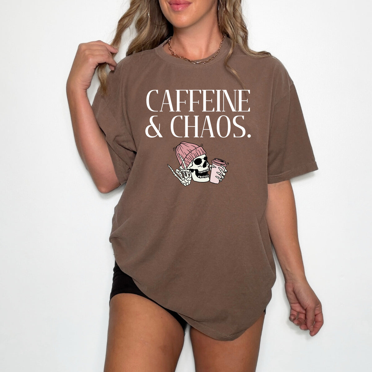 Caffeine and Chaos - Adult Comfort Colors T-Shirt