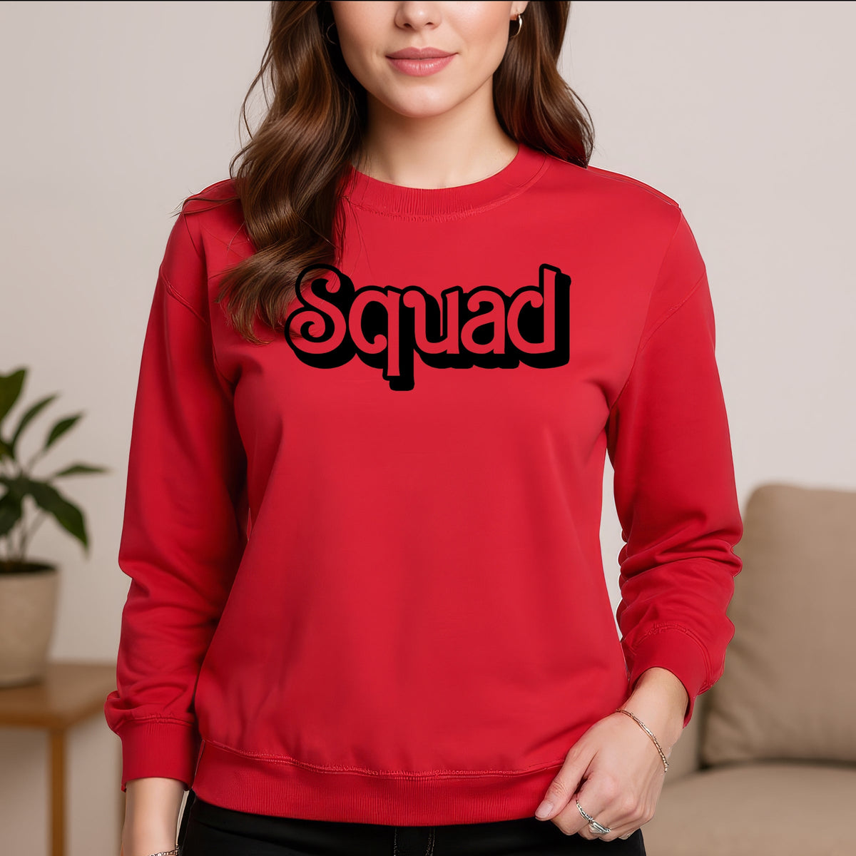 Squad Printed Crewneck Sweatshirt