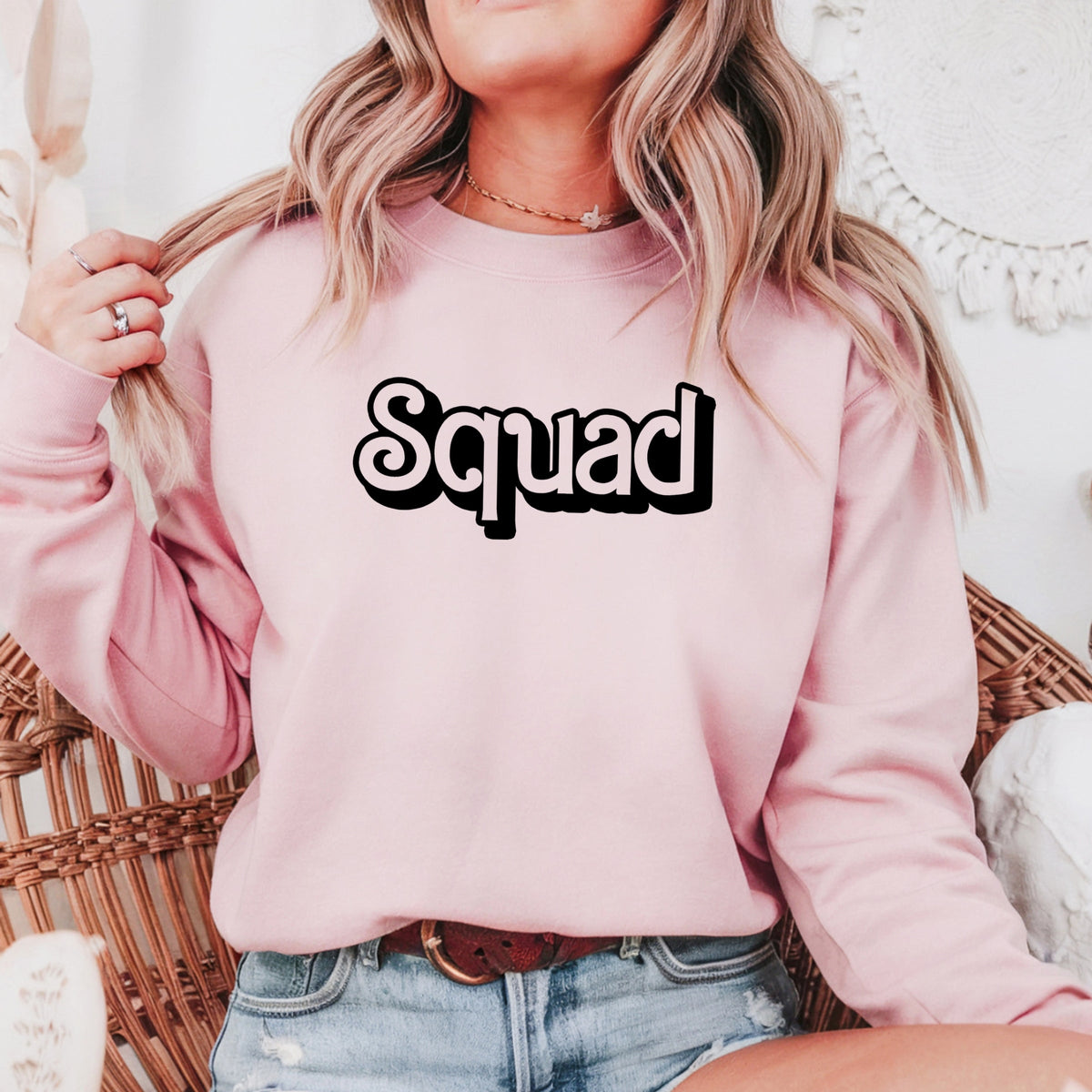 Squad Printed Crewneck Sweatshirt