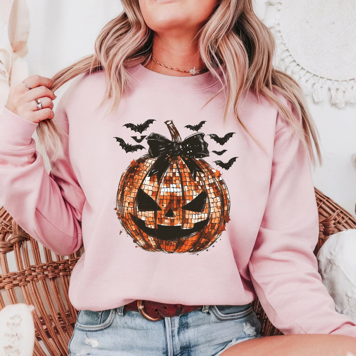 Pumpkin Disco Halloween - Adult Crewneck Sweatshirt