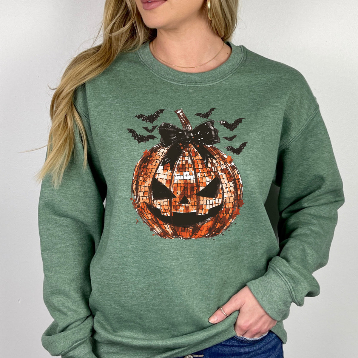 Pumpkin Disco Halloween - Adult Crewneck Sweatshirt