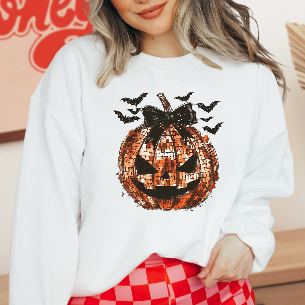 Pumpkin Disco Halloween - Adult Crewneck Sweatshirt
