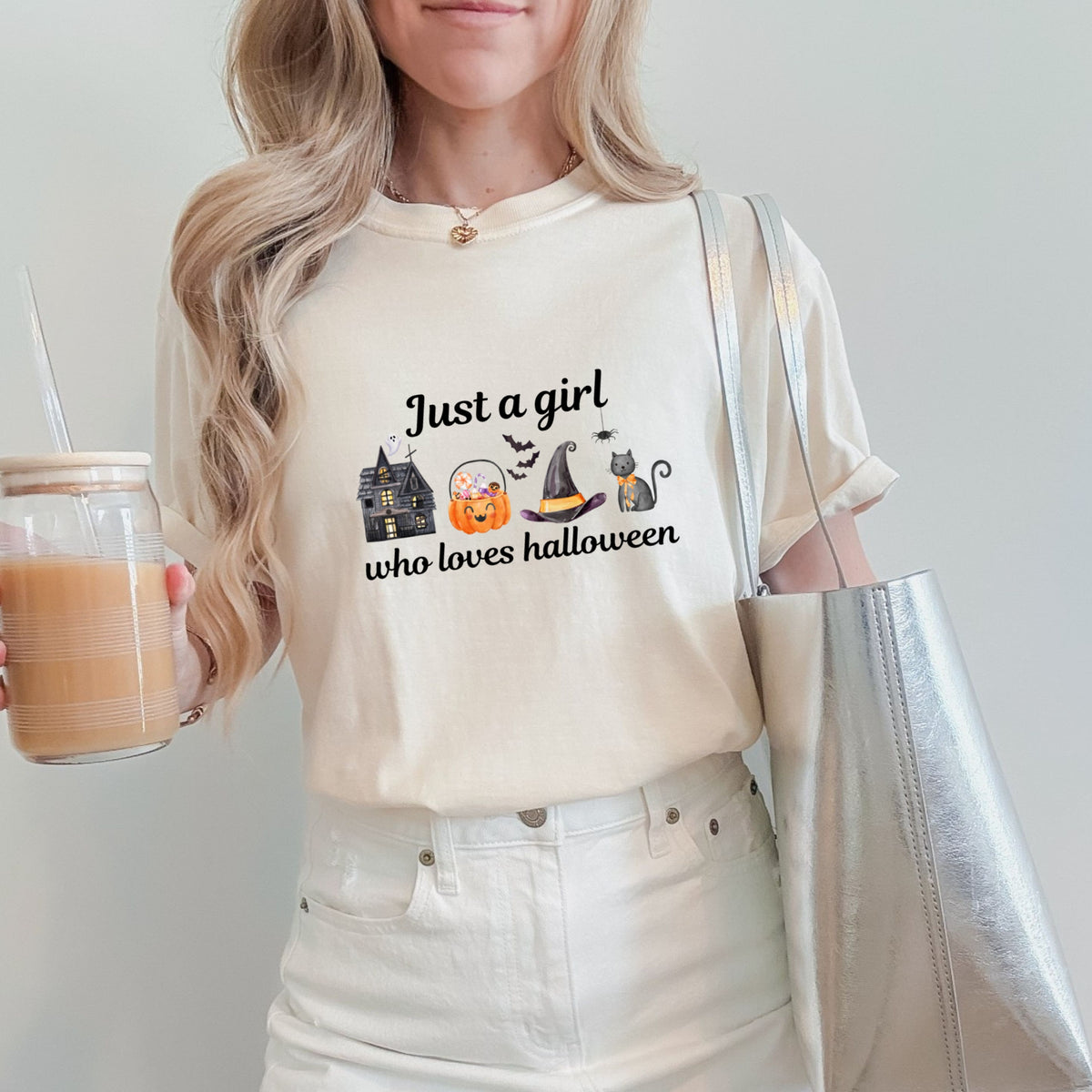 Just A Girl Who Loves Halloween - Adult Comfort Colors T-Shirt