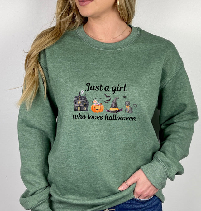 Just A Girl Who Loves Halloween - Adult Crewneck Sweatshirt