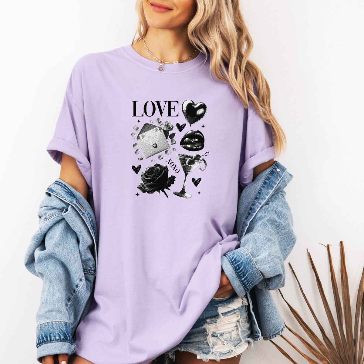 Black Love Xoxo Valentines - Comfort Colors T-Shirt 