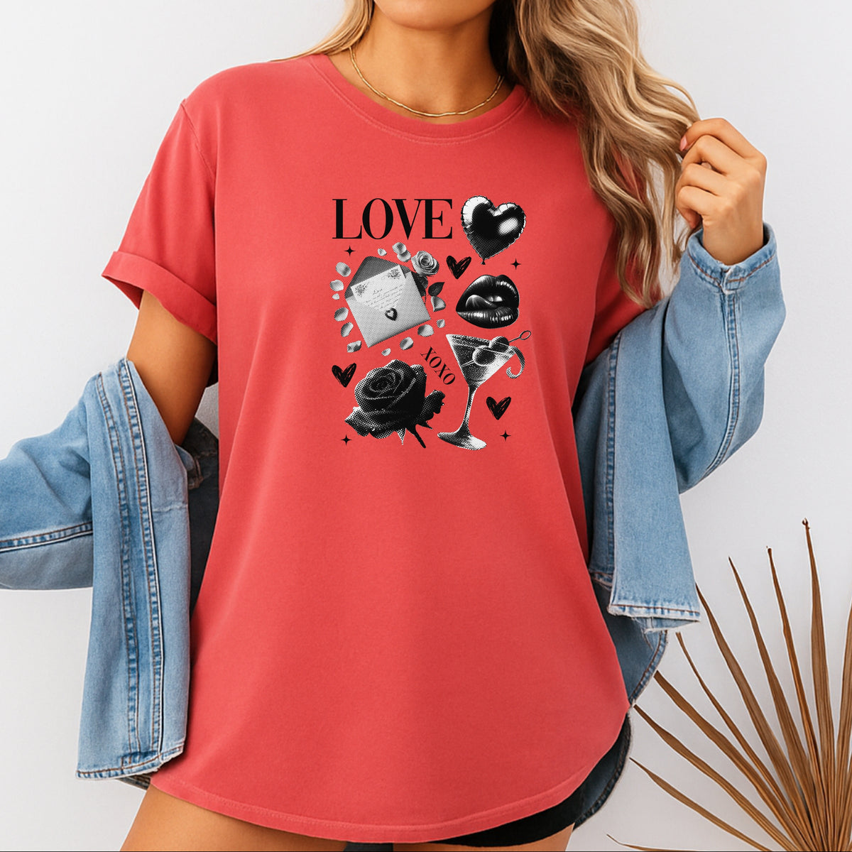 Black Love Xoxo Valentines - Comfort Colors T-Shirt 