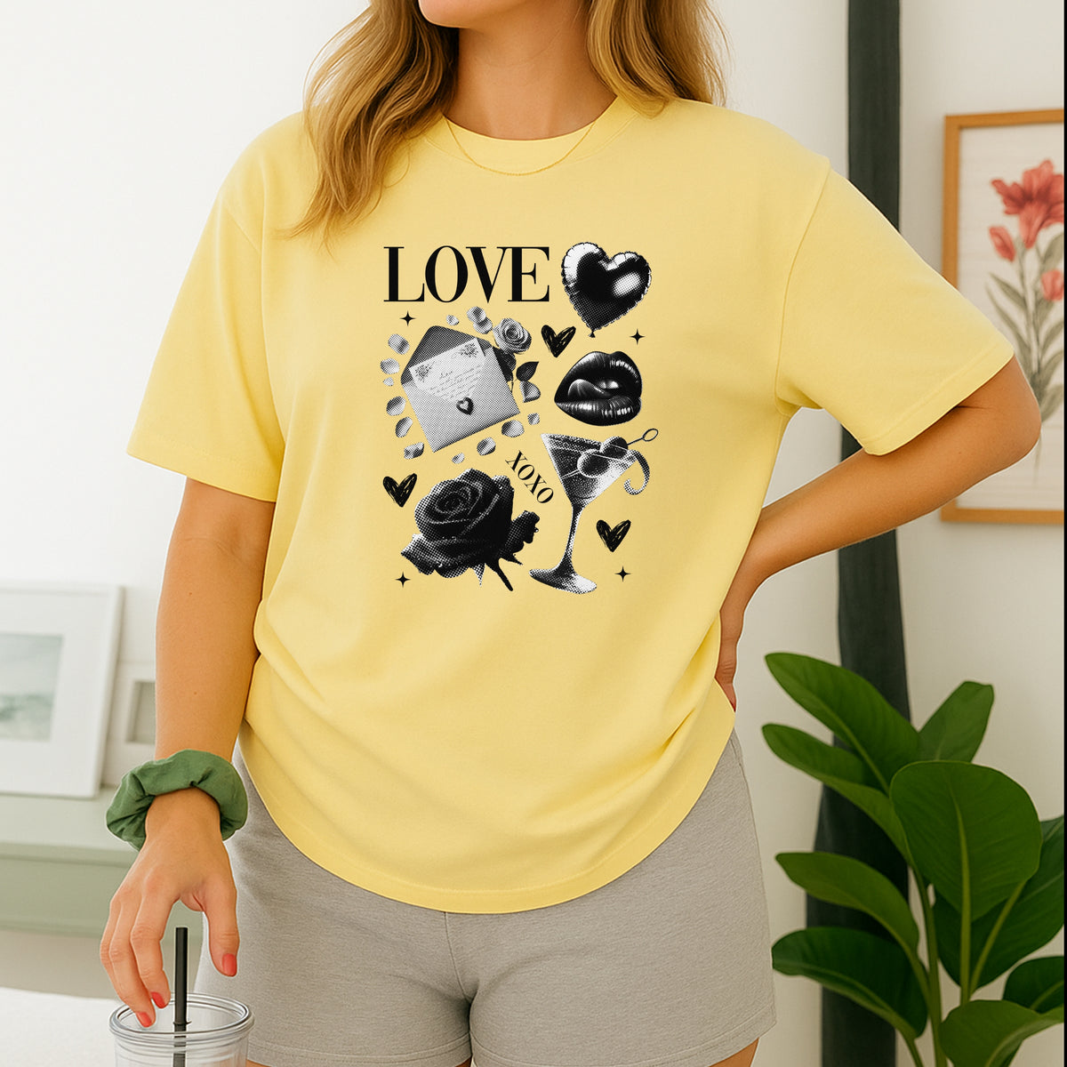Black Love Xoxo Valentines - Comfort Colors T-Shirt 