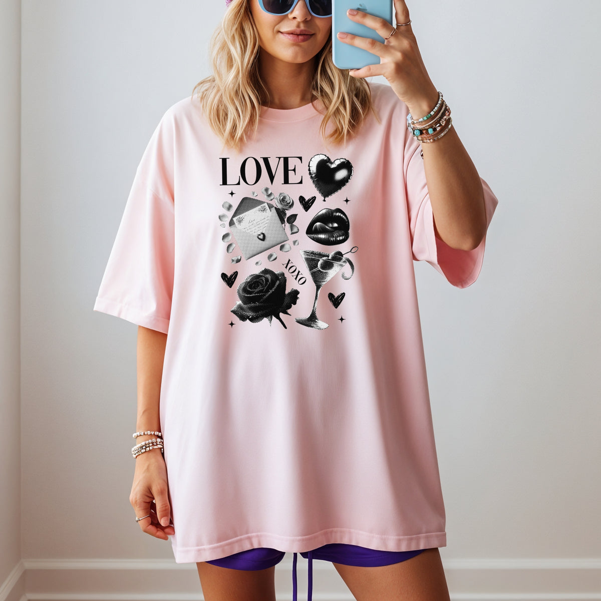 Black Love Xoxo Valentines - Comfort Colors T-Shirt 