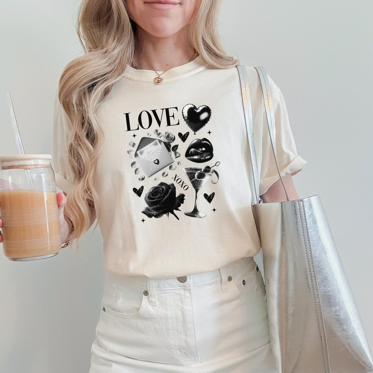 Black Love Xoxo Valentines - Comfort Colors T-Shirt 