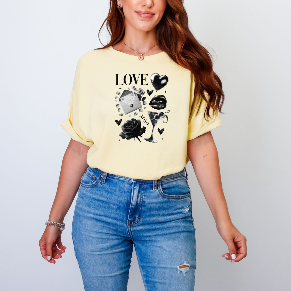 Black Love Xoxo Valentines - Comfort Colors T-Shirt 