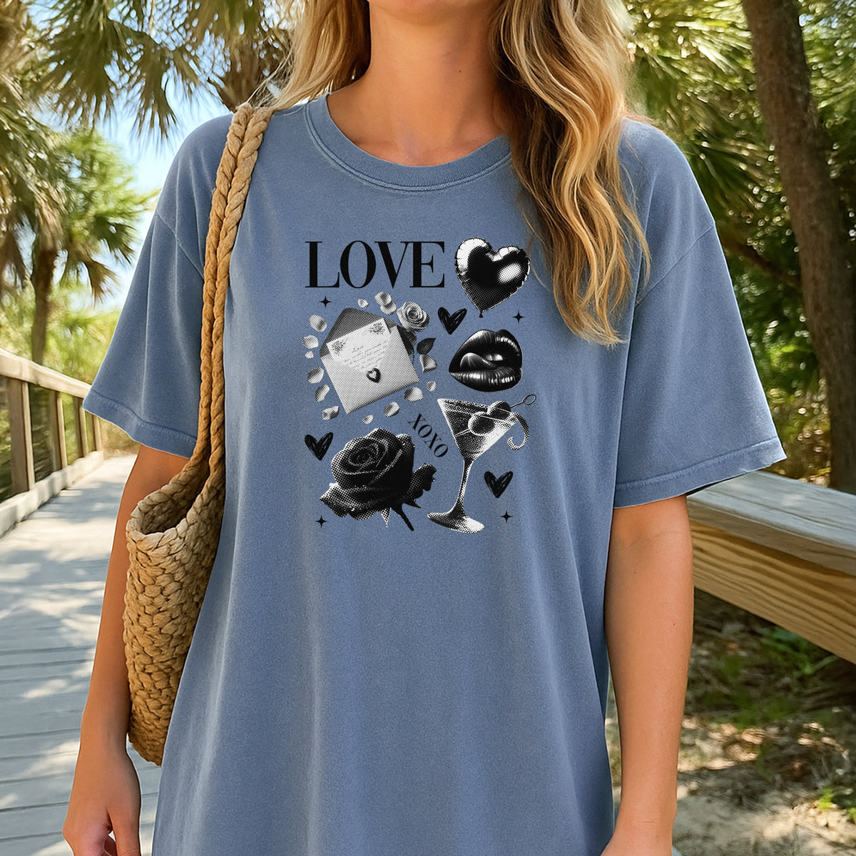 Black Love Xoxo Valentines - Comfort Colors T-Shirt 