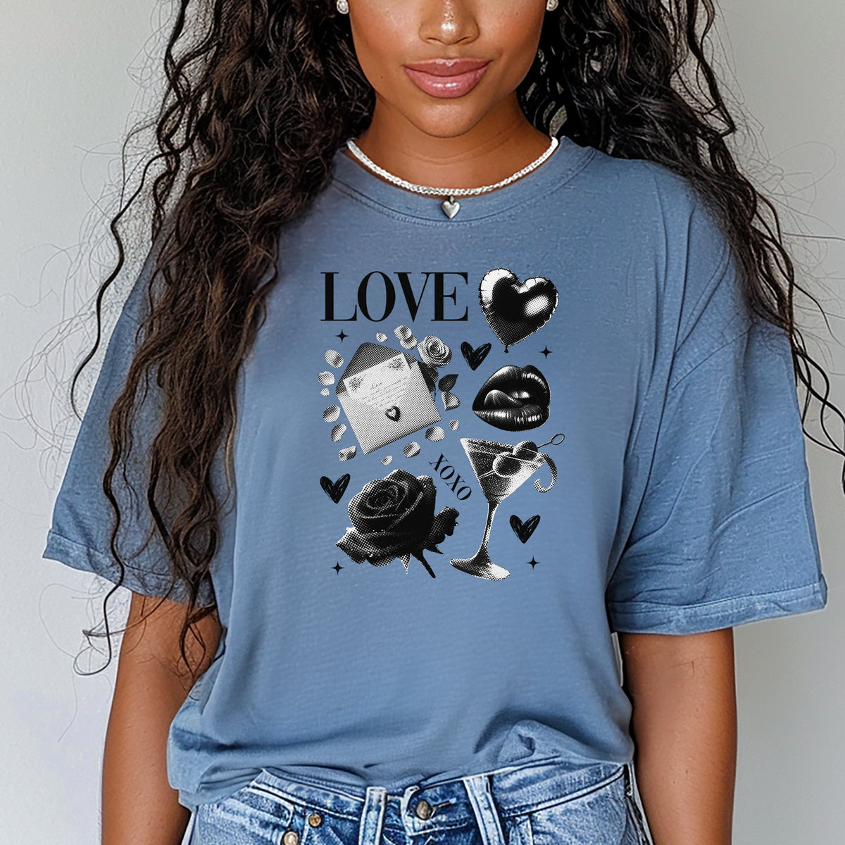 Black Love Xoxo Valentines - Comfort Colors T-Shirt 