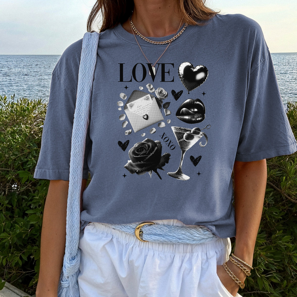 Black Love Xoxo Valentines - Comfort Colors T-Shirt 