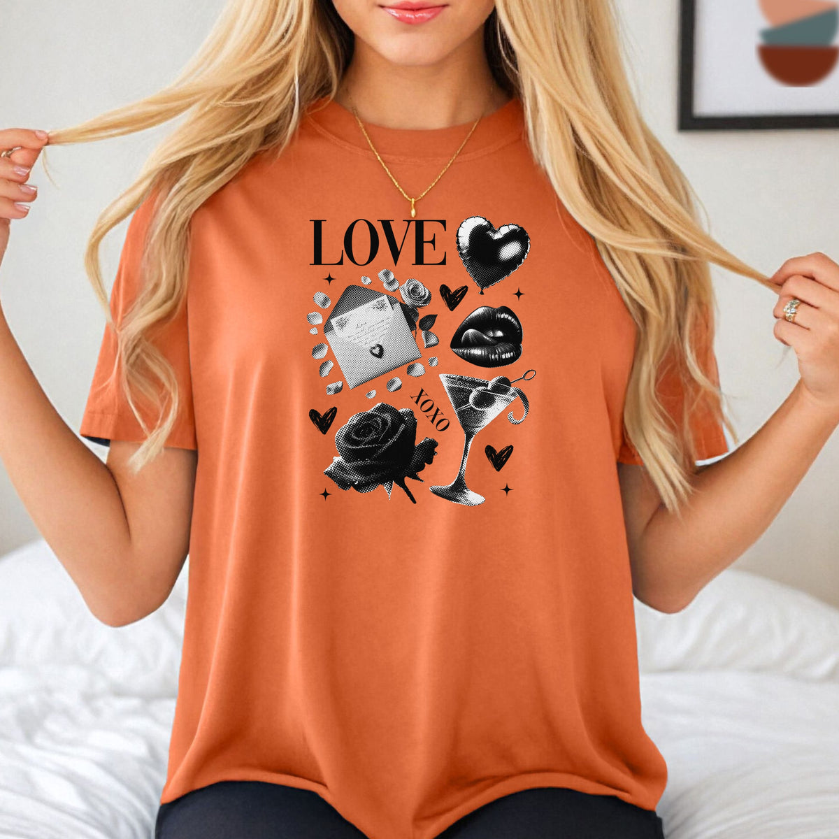 Black Love Xoxo Valentines - Comfort Colors T-Shirt 