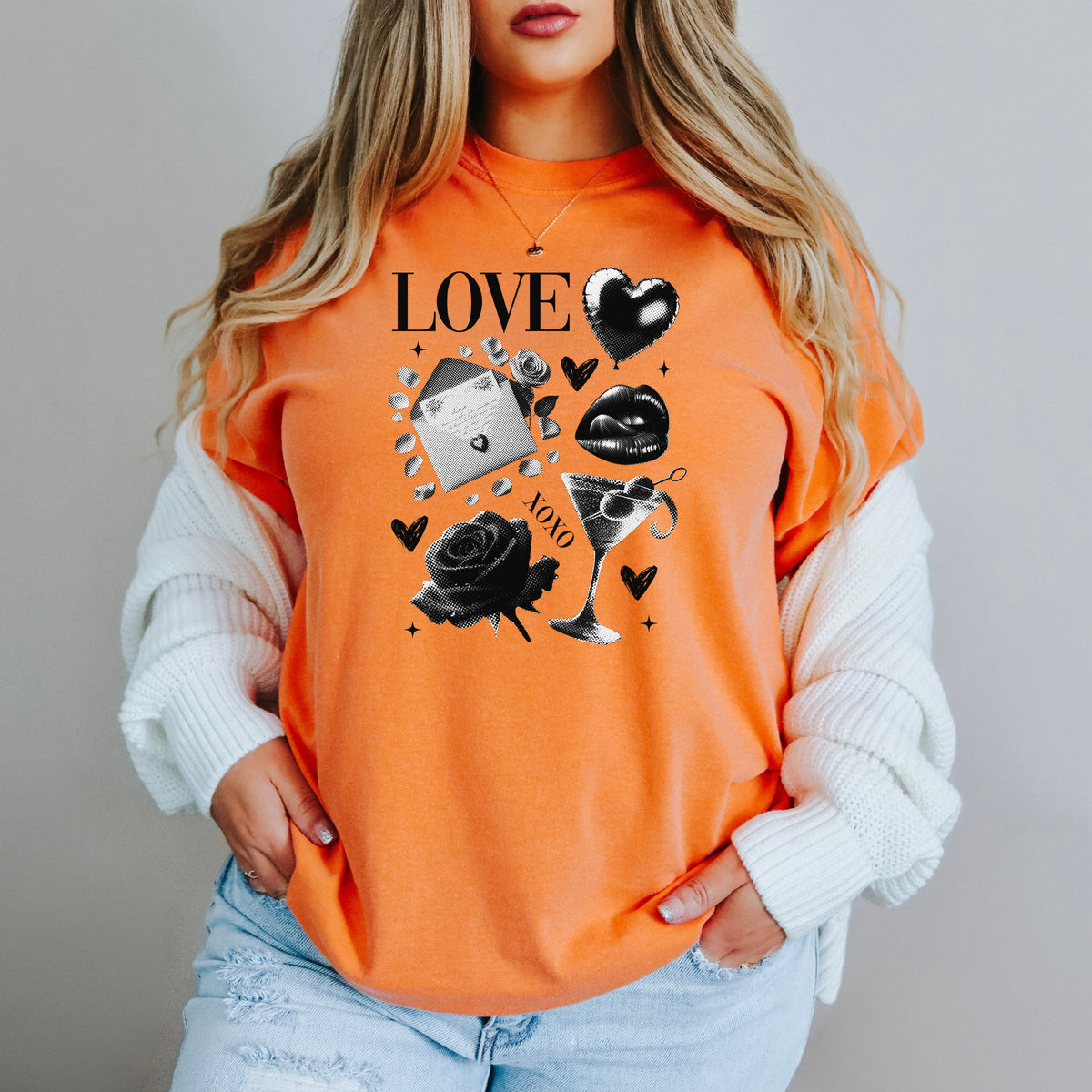 Black Love Xoxo Valentines - Comfort Colors T-Shirt 