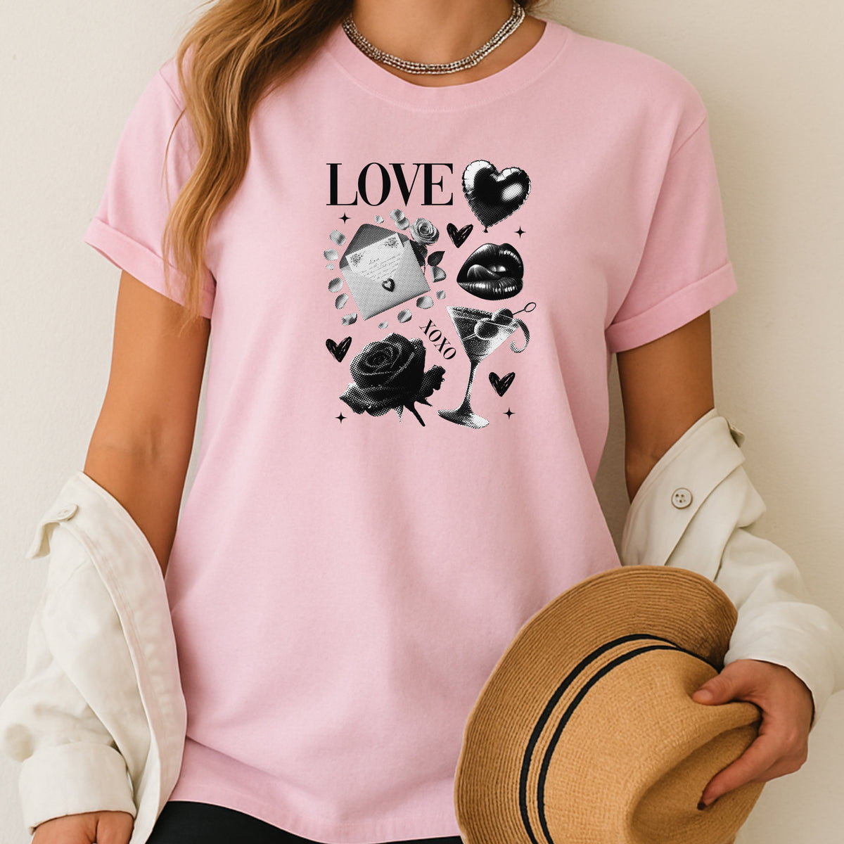 Black Love Xoxo Valentines - Softstyle T-Shirt