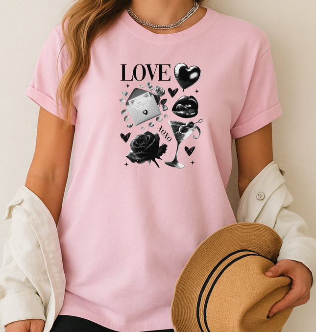 Black Love Xoxo Valentines - Softstyle T-Shirt