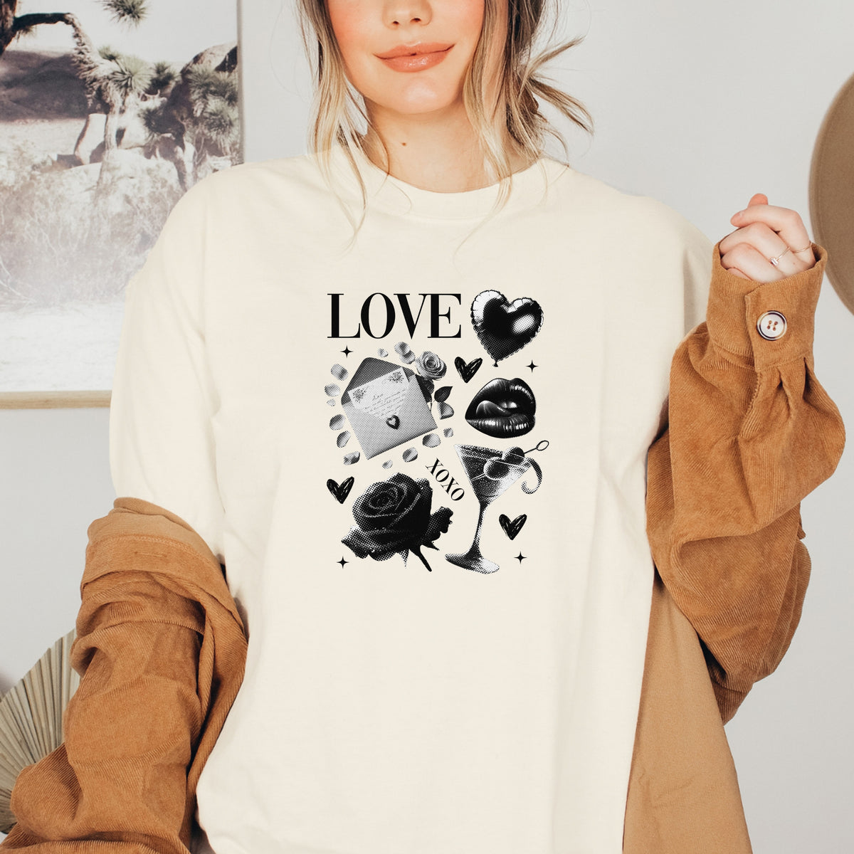 Black Love Xoxo Valentines - Softstyle T-Shirt