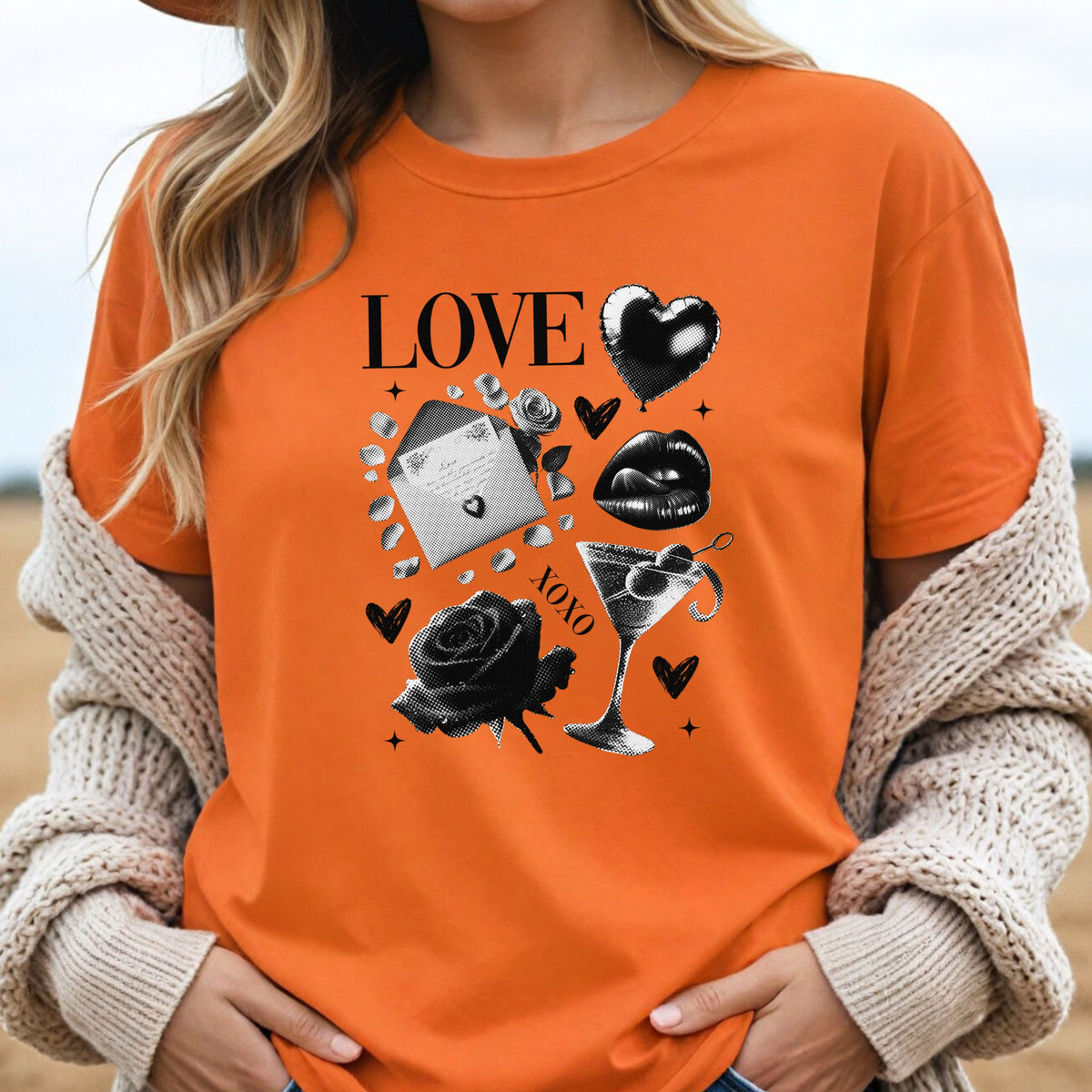 Black Love Xoxo Valentines - Softstyle T-Shirt