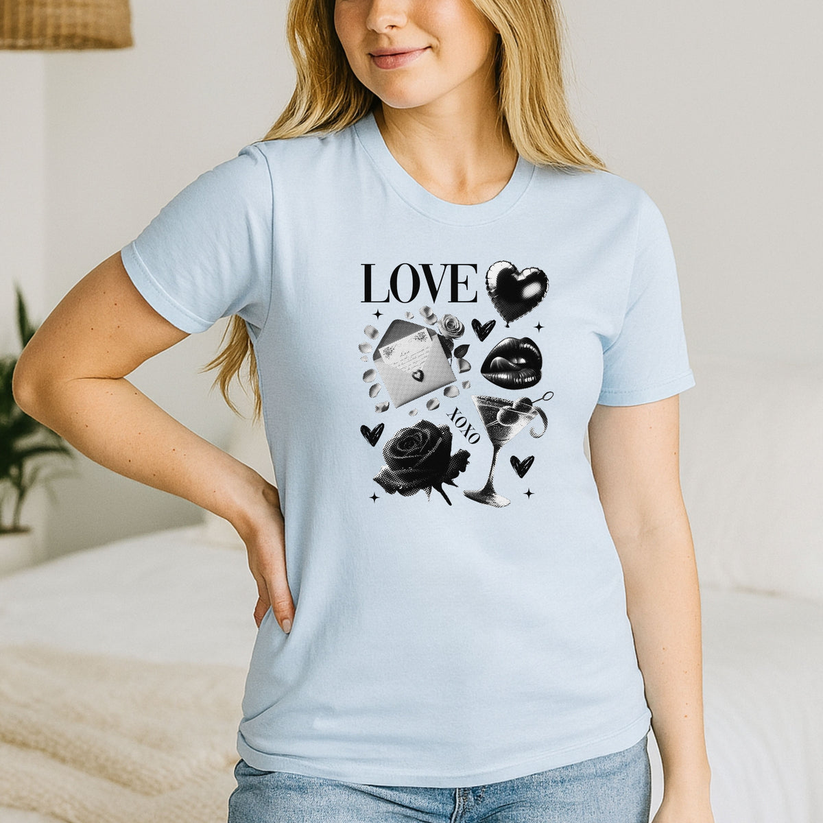 Black Love Xoxo Valentines - Softstyle T-Shirt