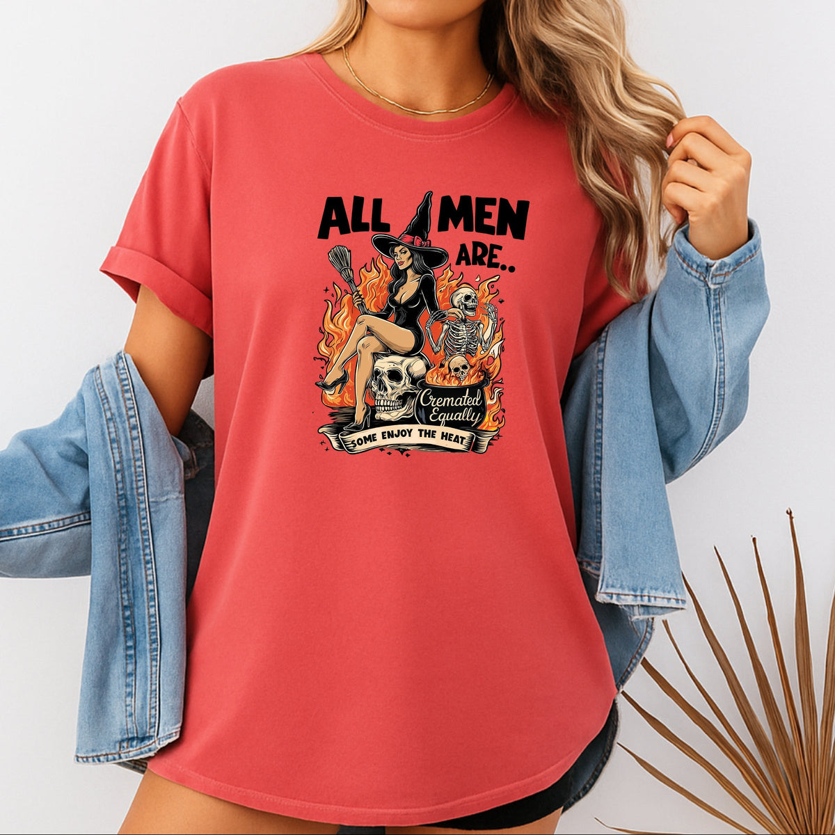 All Men Are Cremated Equally Printed Comfort Colors T-Shirt 