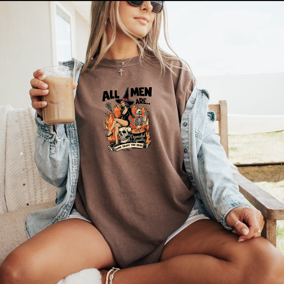 All Men Are Cremated Equally Printed Comfort Colors T-Shirt 