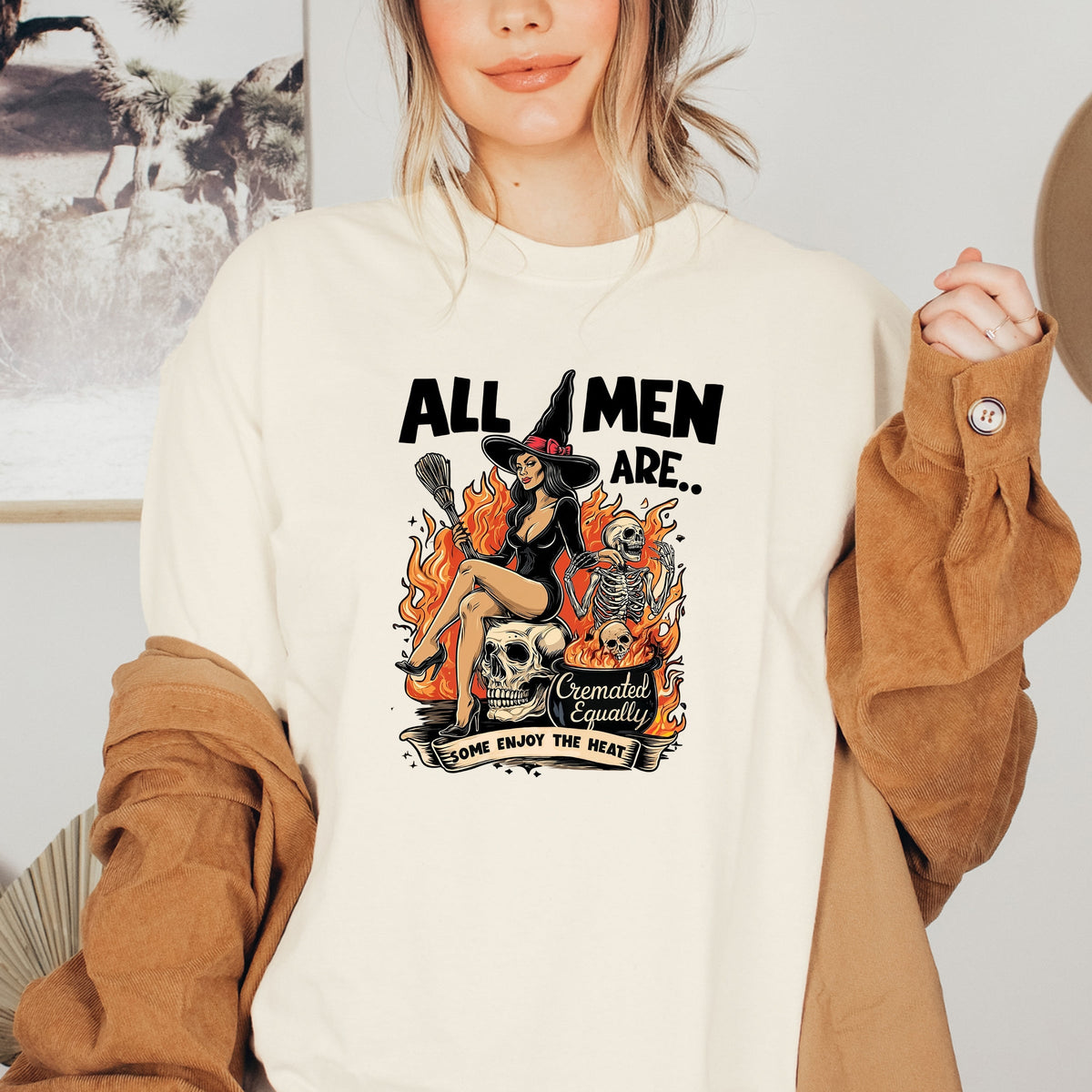 All Men Are Cremated Equally Printed Softstyle T-Shirt