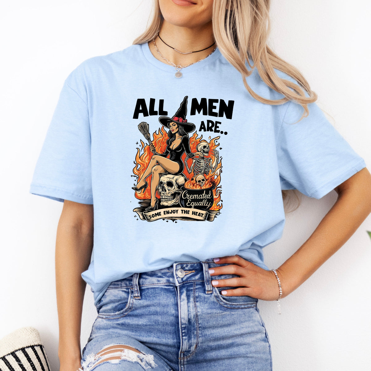All Men Are Cremated Equally Printed Softstyle T-Shirt