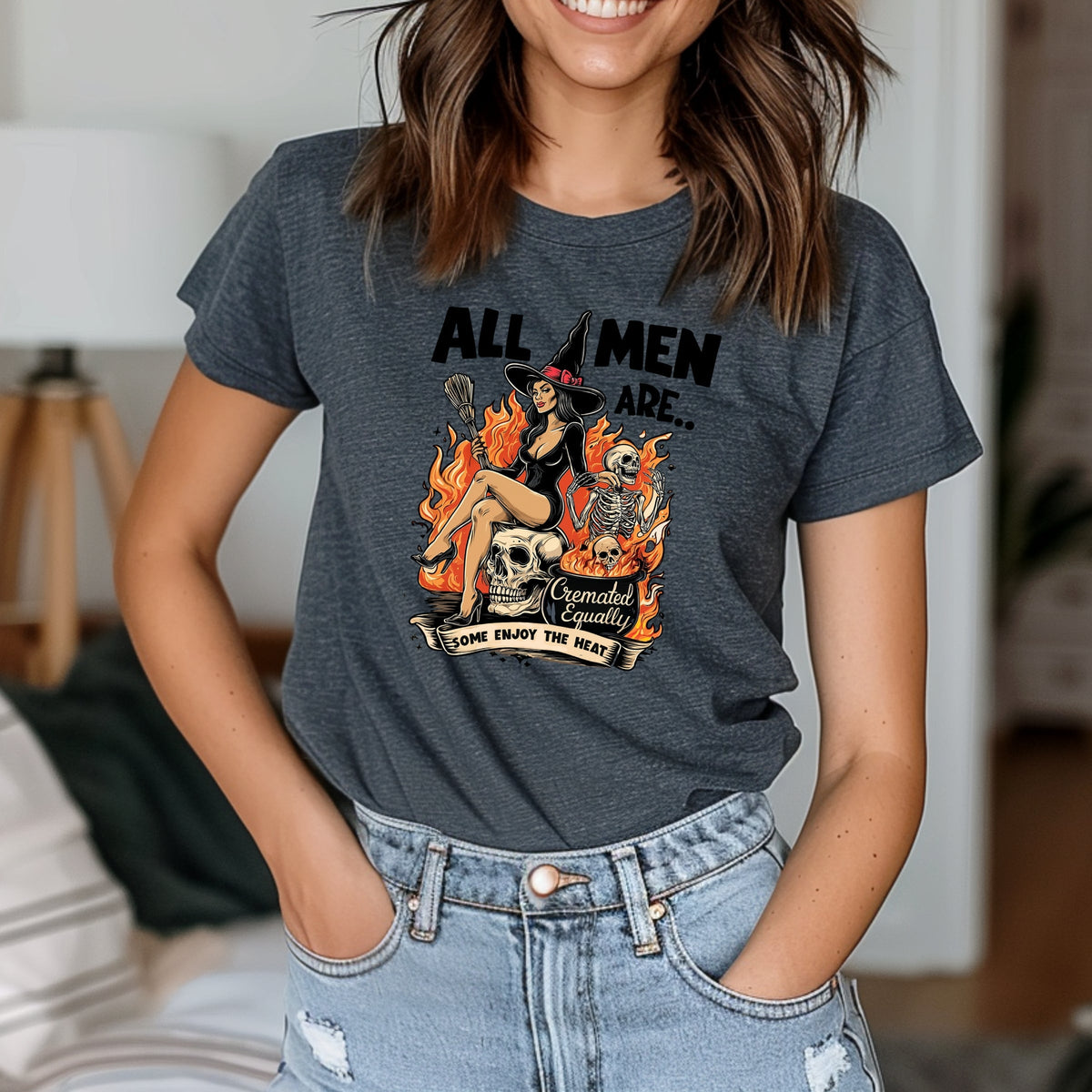 All Men Are Cremated Equally Printed Softstyle T-Shirt