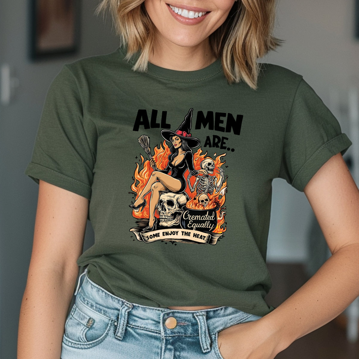 All Men Are Cremated Equally Printed Softstyle T-Shirt