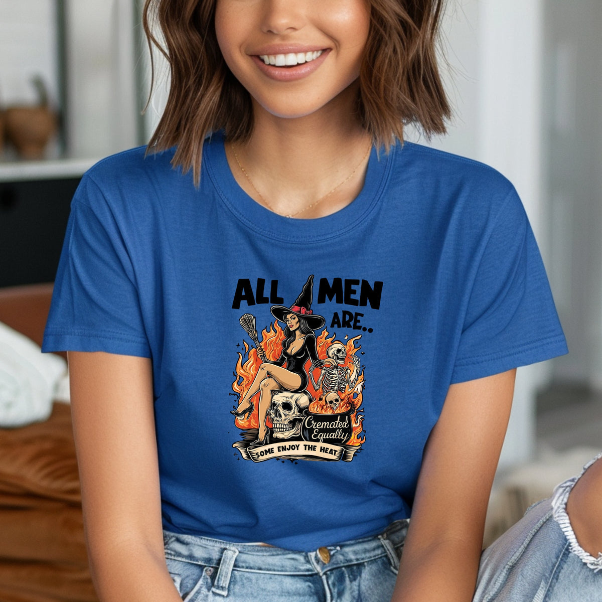 All Men Are Cremated Equally Printed Softstyle T-Shirt