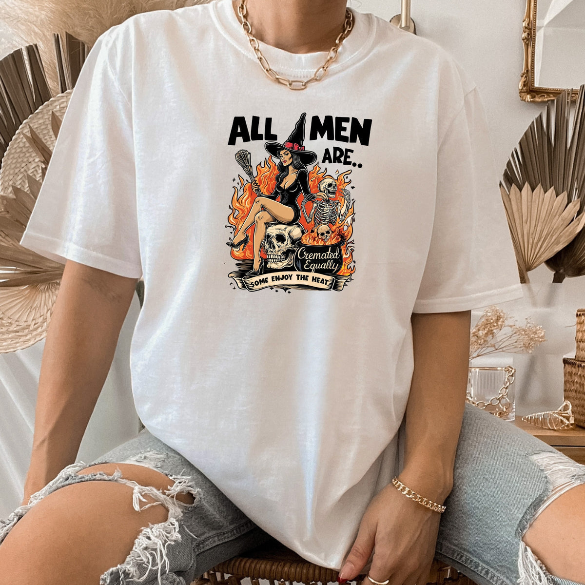 All Men Are Cremated Equally Printed Softstyle T-Shirt