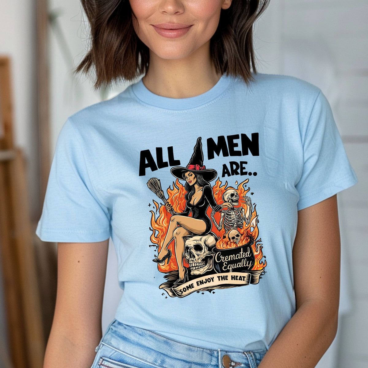 All Men Are Cremated Equally Printed Softstyle T-Shirt