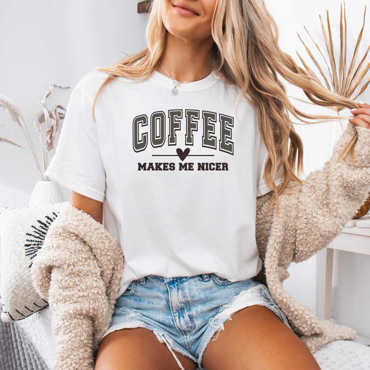 Coffee Makes Me Nicer - Adult Comfort Colors T-Shirt