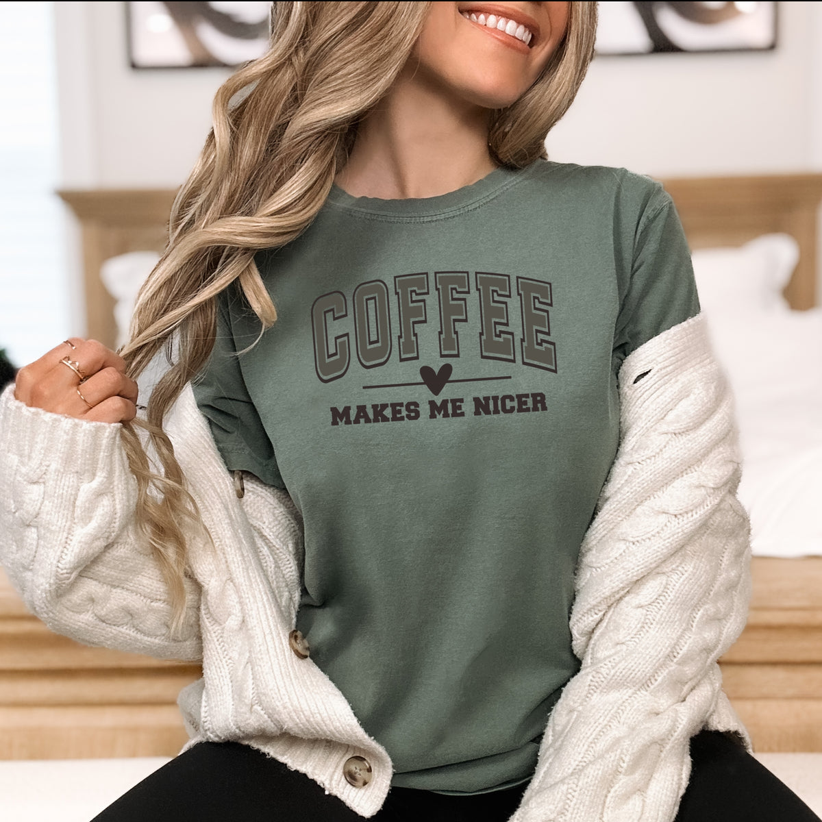Coffee Makes Me Nicer - Adult Comfort Colors T-Shirt