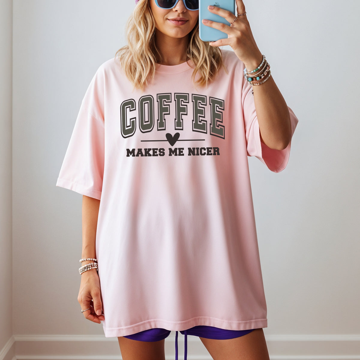 Coffee Makes Me Nicer - Comfort Colors T-Shirt 