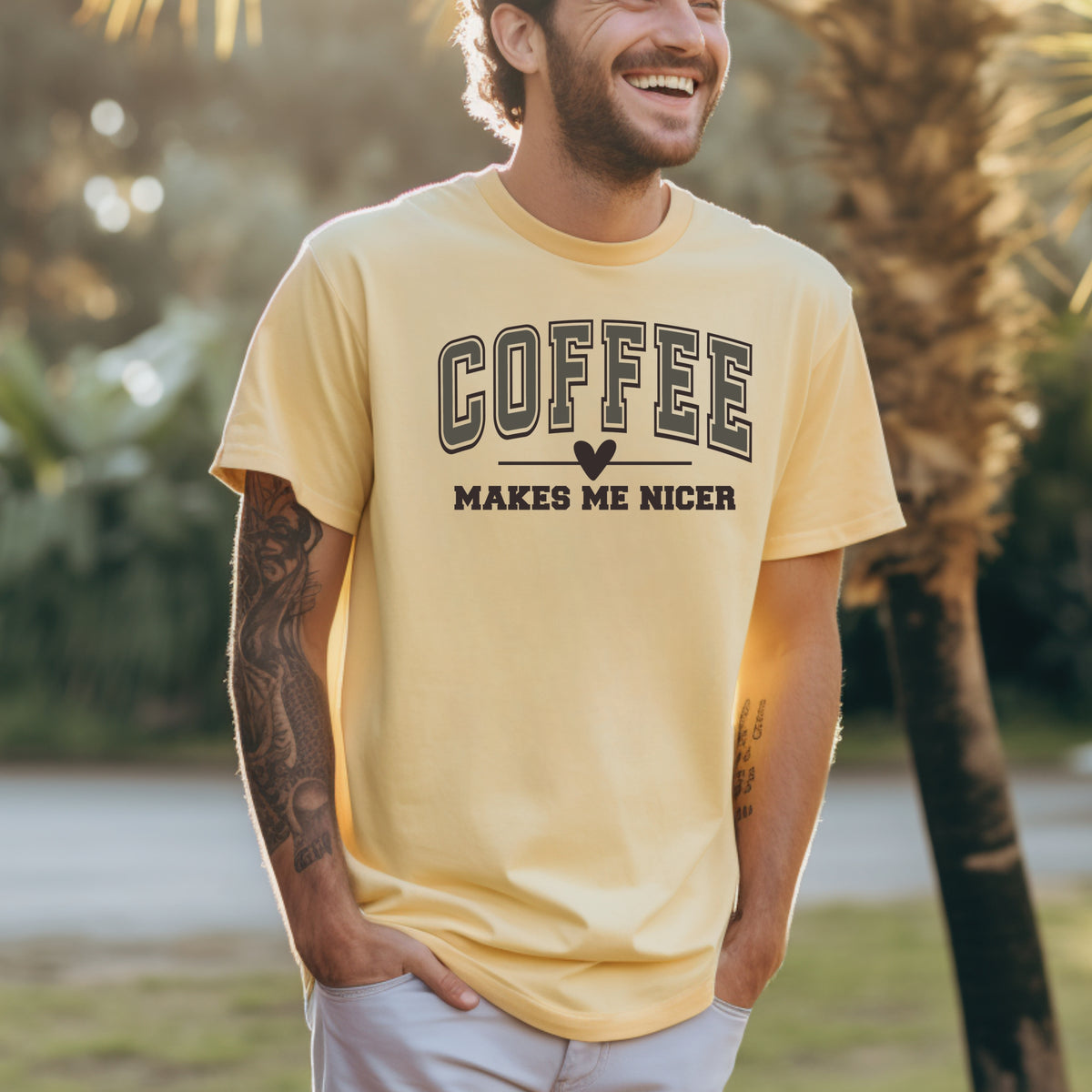 Coffee Makes Me Nicer - Comfort Colors T-Shirt 